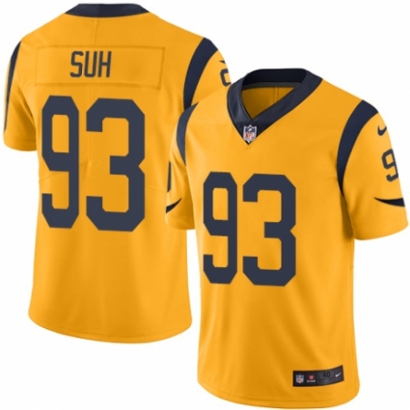 Men's Nike Los Angeles Rams #93 Ndamukong Suh Limited Gold Rush Vapor Untouchable NFL Jersey