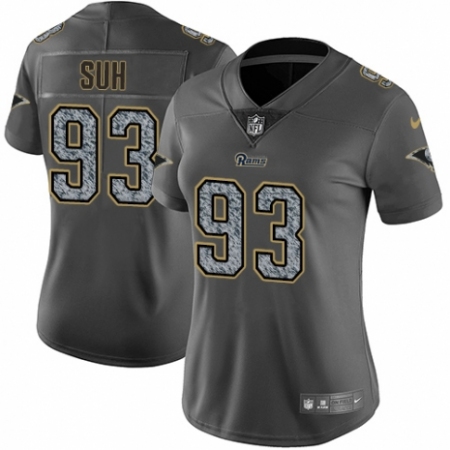 Women's Nike Los Angeles Rams #93 Ndamukong Suh Gray Static Vapor Untouchable Limited NFL Jersey