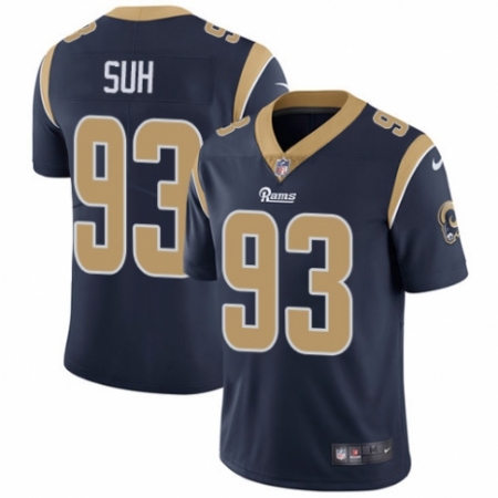 Men's Nike Los Angeles Rams #93 Ndamukong Suh Navy Blue Team Color Vapor Untouchable Limited Player NFL Jersey