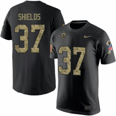 Men's Nike Los Angeles Rams #37 Sam Shields Black Camo Salute to Service T-Shirt