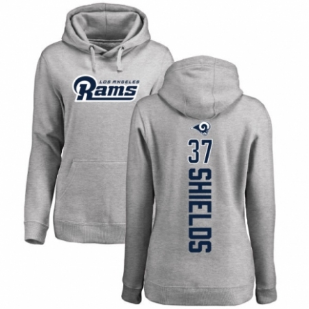 NFL Women's Nike Los Angeles Rams #37 Sam Shields Ash Backer Pullover Hoodie