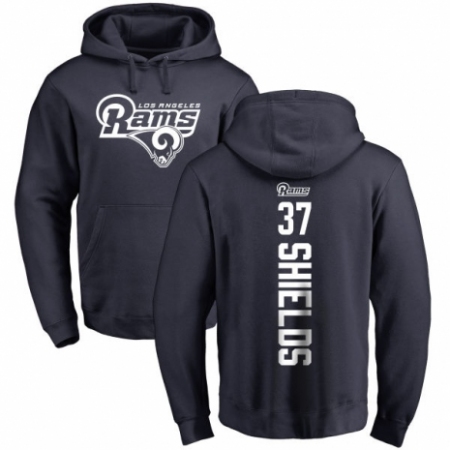 NFL Nike Los Angeles Rams #37 Sam Shields Navy Blue Backer Pullover Hoodie