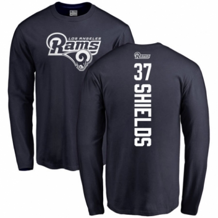 NFL Nike Los Angeles Rams #37 Sam Shields Navy Blue Backer Long Sleeve T-Shirt