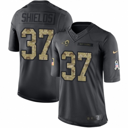 Men's Nike Los Angeles Rams #37 Sam Shields Limited Black 2016 Salute to Service NFL Jersey