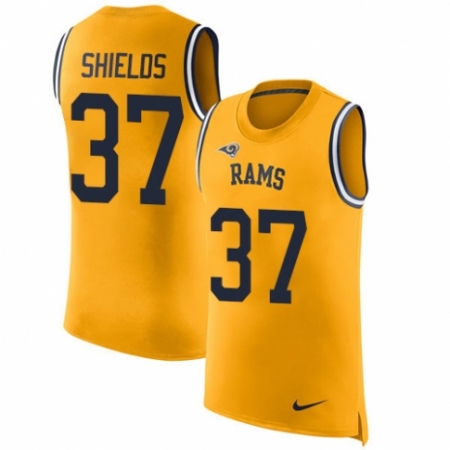 Men's Nike Los Angeles Rams #37 Sam Shields Limited Gold Rush Player Name & Number Tank Top NFL Jersey
