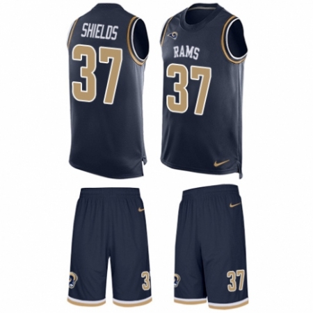 Men's Nike Los Angeles Rams #37 Sam Shields Limited Navy Blue Tank Top Suit NFL Jersey