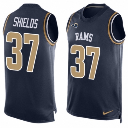 Men's Nike Los Angeles Rams #37 Sam Shields Limited Navy Blue Player Name & Number Tank Top NFL Jersey