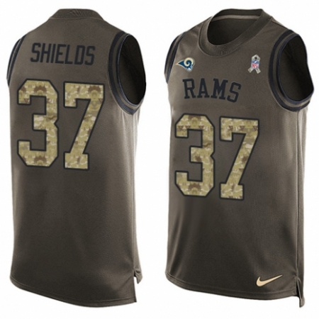 Men's Nike Los Angeles Rams #37 Sam Shields Limited Green Salute to Service Tank Top NFL Jersey