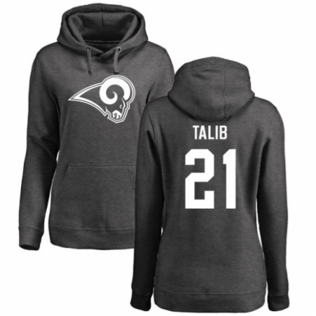 NFL Women's Nike Los Angeles Rams #21 Aqib Talib Ash One Color Pullover Hoodie