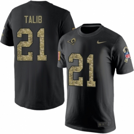Men's Nike Los Angeles Rams #21 Aqib Talib Black Camo Salute to Service T-Shirt