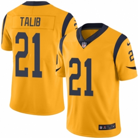 Men's Nike Los Angeles Rams #21 Aqib Talib Limited Gold Rush Vapor Untouchable NFL Jersey