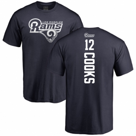 NFL Nike Los Angeles Rams #12 Brandin Cooks Navy Blue Backer T-Shirt