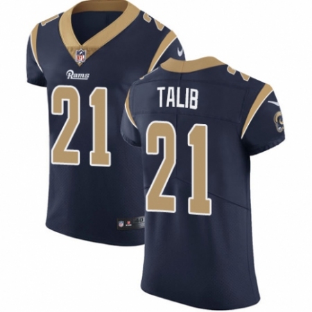 Men's Nike Los Angeles Rams #21 Aqib Talib Navy Blue Team Color Vapor Untouchable Elite Player NFL Jersey