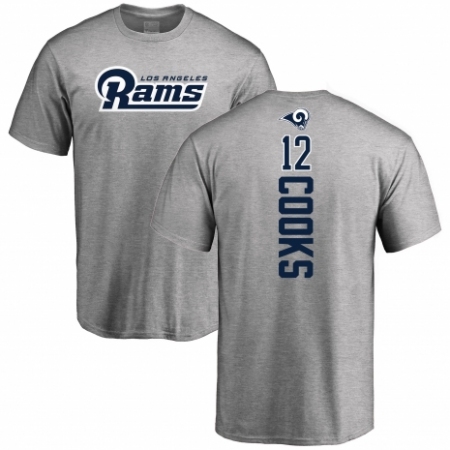 NFL Nike Los Angeles Rams #12 Brandin Cooks Ash Backer T-Shirt