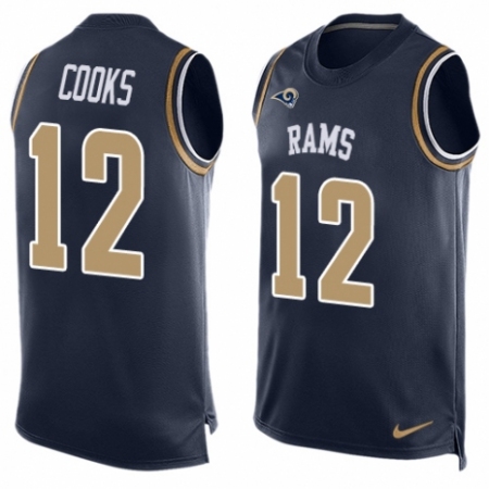 Men's Nike Los Angeles Rams #12 Brandin Cooks Limited Navy Blue Player Name & Number Tank Top NFL Jersey