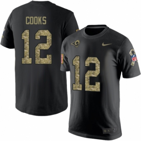 Men's Nike Los Angeles Rams #12 Brandin Cooks Black Camo Salute to Service T-Shirt