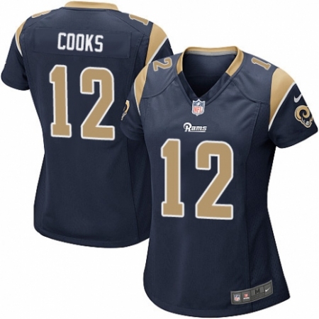 Women's Nike Los Angeles Rams #12 Brandin Cooks Game Navy Blue Team Color NFL Jersey