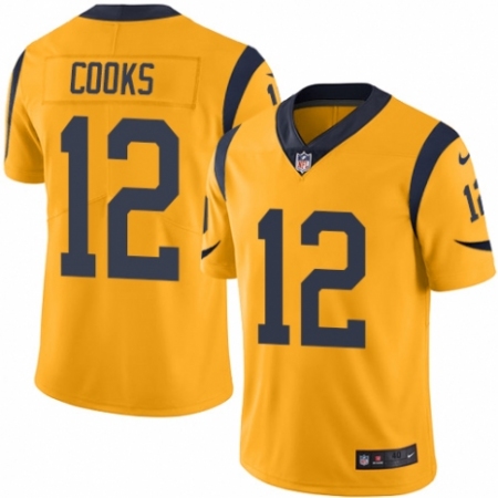 Men's Nike Los Angeles Rams #12 Brandin Cooks Limited Gold Rush Vapor Untouchable NFL Jersey