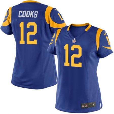 Women's Nike Los Angeles Rams #12 Brandin Cooks Game Royal Blue Alternate NFL Jersey