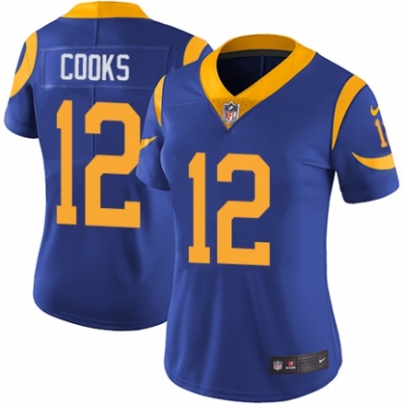 Women's Nike Los Angeles Rams #12 Brandin Cooks Royal Blue Alternate Vapor Untouchable Elite Player NFL Jersey