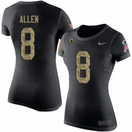 Women's Nike Los Angeles Rams #8 Brandon Allen Black Camo Salute to Service T-Shirt