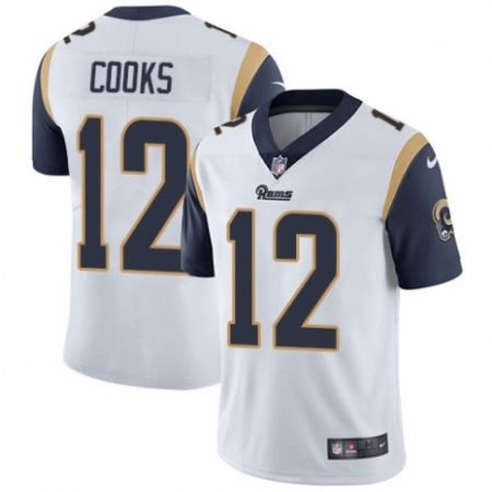 Men's Nike Los Angeles Rams #12 Brandin Cooks White Vapor Untouchable Limited Player NFL Jersey