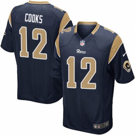 Men's Nike Los Angeles Rams #12 Brandin Cooks Game Navy Blue Team Color NFL Jersey