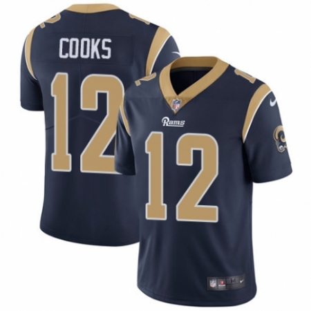Men's Nike Los Angeles Rams #12 Brandin Cooks Navy Blue Team Color Vapor Untouchable Limited Player NFL Jersey