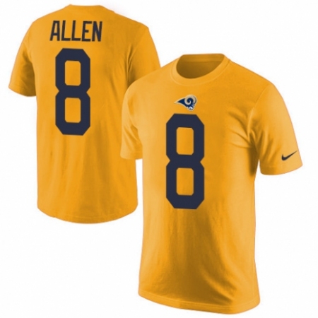 Men's Nike Los Angeles Rams #8 Brandon Allen Gold Rush Pride Name & Number T-Shirt