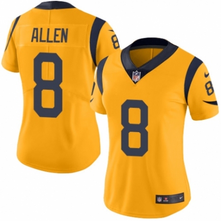 Women's Nike Los Angeles Rams #8 Brandon Allen Limited Gold Rush Vapor Untouchable NFL Jersey