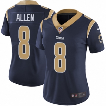 Women's Nike Los Angeles Rams #8 Brandon Allen Navy Blue Team Color Vapor Untouchable Elite Player NFL Jersey