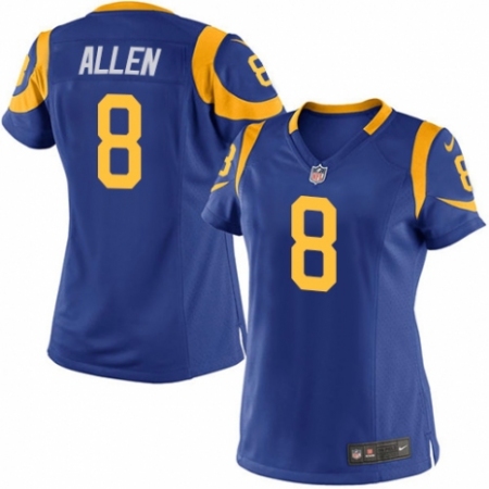 Women's Nike Los Angeles Rams #8 Brandon Allen Game Royal Blue Alternate NFL Jersey