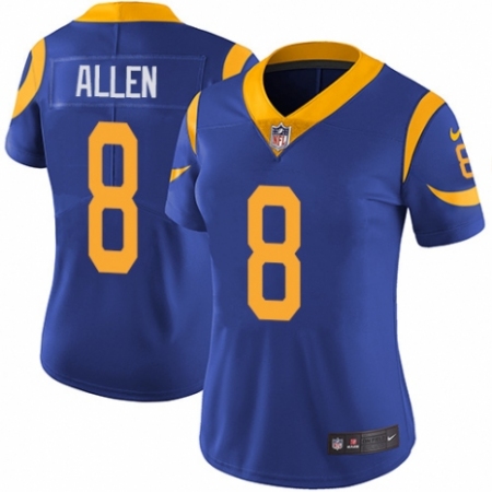 Women's Nike Los Angeles Rams #8 Brandon Allen Royal Blue Alternate Vapor Untouchable Limited Player NFL Jersey