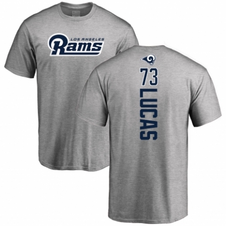 NFL Nike Los Angeles Rams #73 Cornelius Lucas Ash Backer T-Shirt