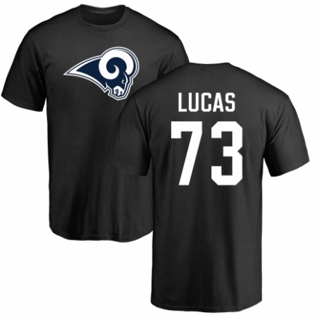 NFL Nike Los Angeles Rams #73 Cornelius Lucas Black Name & Number Logo T-Shirt