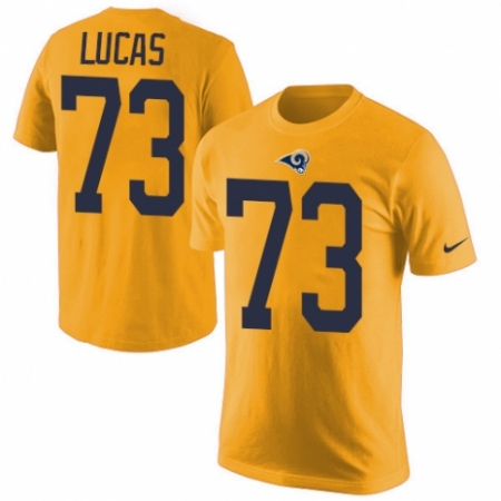 Men's Nike Los Angeles Rams #73 Cornelius Lucas Gold Rush Pride Name & Number T-Shirt