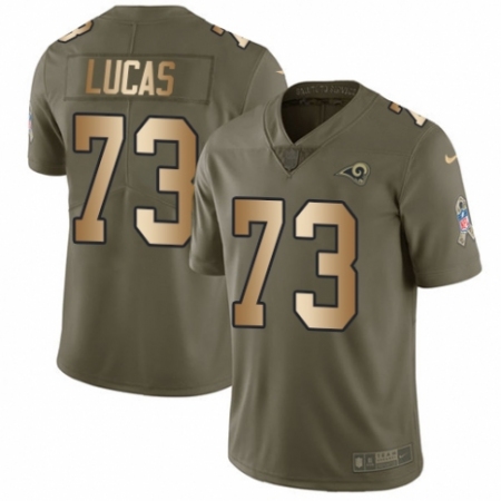 Youth Nike Los Angeles Rams #73 Cornelius Lucas Limited Olive/Gold 2017 Salute to Service NFL Jersey