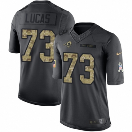 Men's Nike Los Angeles Rams #73 Cornelius Lucas Limited Black 2016 Salute to Service NFL Jersey