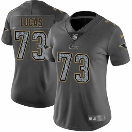 Women's Nike Los Angeles Rams #73 Cornelius Lucas Gray Static Vapor Untouchable Limited NFL Jersey