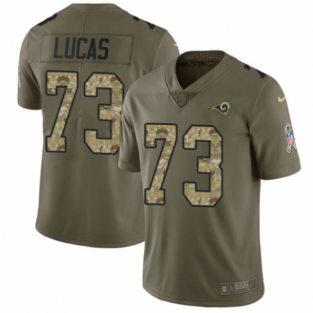 Youth Nike Los Angeles Rams #73 Cornelius Lucas Limited Olive/Camo 2017 Salute to Service NFL Jersey