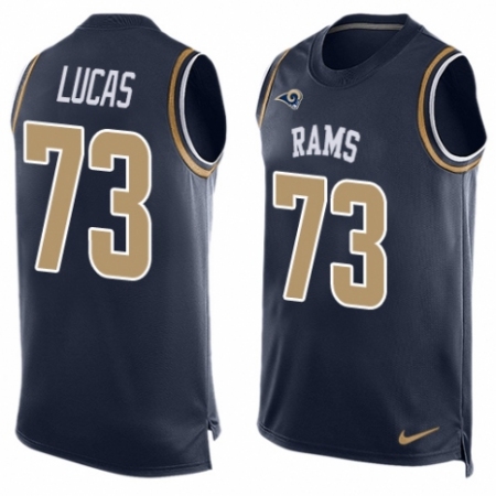 Men's Nike Los Angeles Rams #73 Cornelius Lucas Limited Navy Blue Player Name & Number Tank Top NFL Jersey
