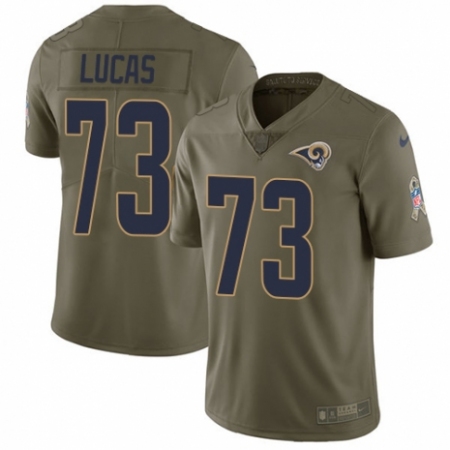 Men's Nike Los Angeles Rams #73 Cornelius Lucas Limited Olive 2017 Salute to Service NFL Jersey