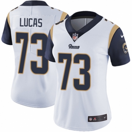 Women's Nike Los Angeles Rams #73 Cornelius Lucas White Vapor Untouchable Limited Player NFL Jersey