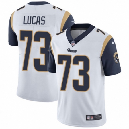 Men's Nike Los Angeles Rams #73 Cornelius Lucas White Vapor Untouchable Limited Player NFL Jersey