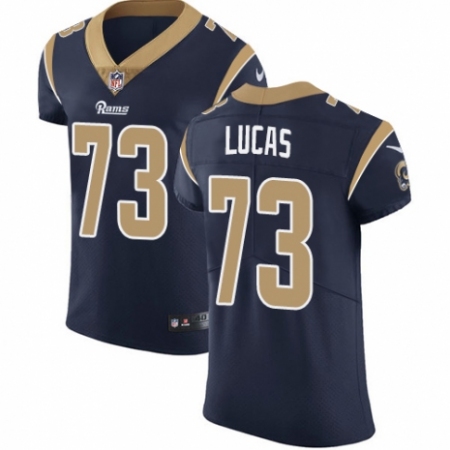 Men's Nike Los Angeles Rams #73 Cornelius Lucas Navy Blue Team Color Vapor Untouchable Elite Player NFL Jersey