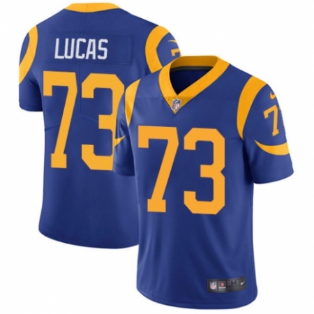 Men's Nike Los Angeles Rams #73 Cornelius Lucas Royal Blue Alternate Vapor Untouchable Limited Player NFL Jersey