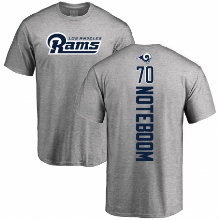 NFL Nike Los Angeles Rams #70 Joseph Noteboom Ash Backer T-Shirt