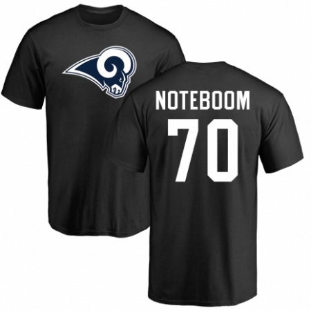 NFL Nike Los Angeles Rams #70 Joseph Noteboom Black Name & Number Logo T-Shirt