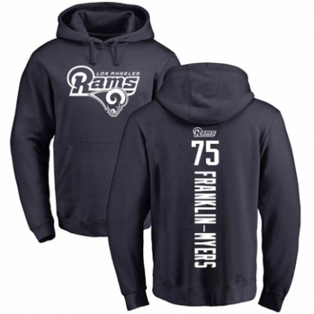 NFL Nike Los Angeles Rams #57 John Franklin-Myers Navy Blue Backer Pullover Hoodie