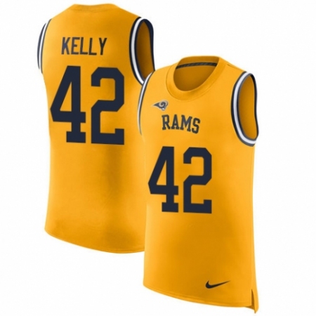 Men's Nike Los Angeles Rams #42 John Kelly Limited Gold Rush Player Name & Number Tank Top NFL Jersey